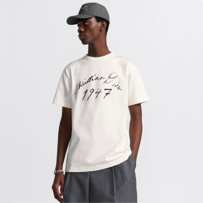 디올 남성 화이트 반팔 티셔츠 - Dior Mens White Tshirts - dic632x