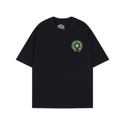 크롬하츠 남성 블랙 반팔티 - Chrom Hearts Mens Black Tshirts - chc651x