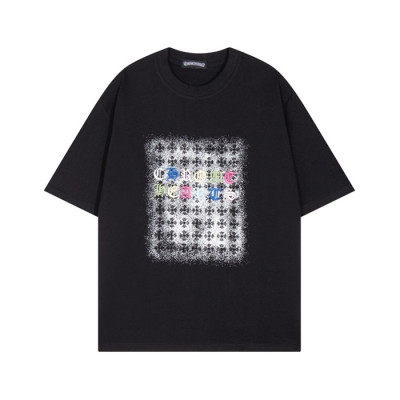 크롬하츠 남성 블랙 반팔티 - Chrom Hearts Mens Black Tshirts - chc658x