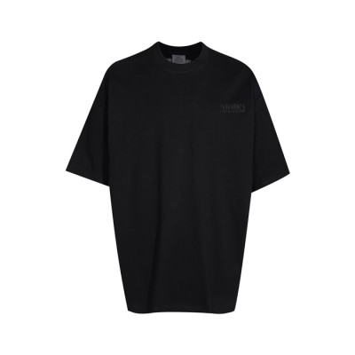 베트멍 남/녀 블랙 반팔 티셔츠 - Vetements Unisex Black Tshirts - vec684x