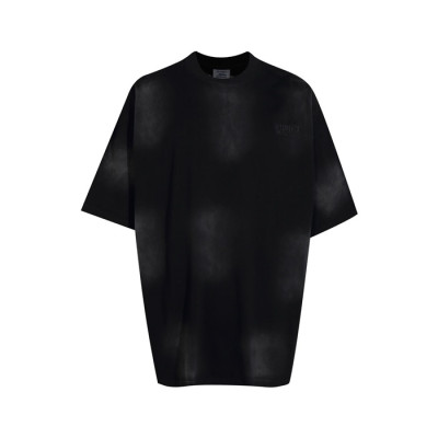 베트멍 남/녀 블랙 반팔 티셔츠 - Vetements Unisex Black Tshirts - vec685x