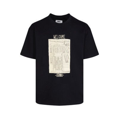 메종 마르지엘라 남/녀 블랙 반팔 티셔츠 - Maison Margiela Unisex Black Tshirts - mac690x