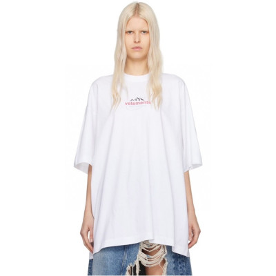 베트멍 남/녀 화이트 반팔 티셔츠 - Vetements Unisex White Tshirts - vec697x